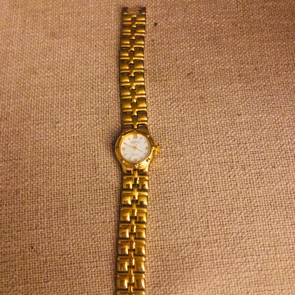 Gold Watch With White Dial